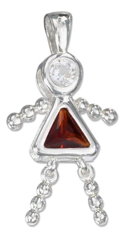 January Birthstone Babies Girl Child Charm Pendant January Birthstone Babies Girl Child Charm Pendant