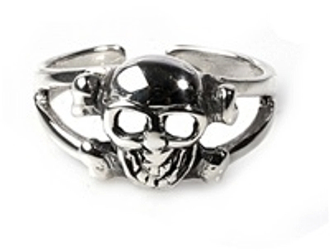 Jolly Roger Pirate Skull And Crossbones Adjustable Toe Ring