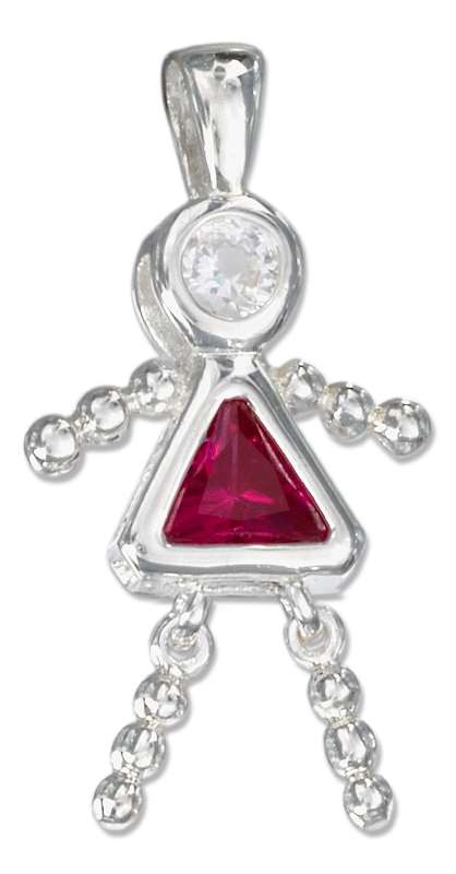 July Birthstone Babies Girl Child Charm Pendant July Birthstone Babies Girl Child Charm Pendant