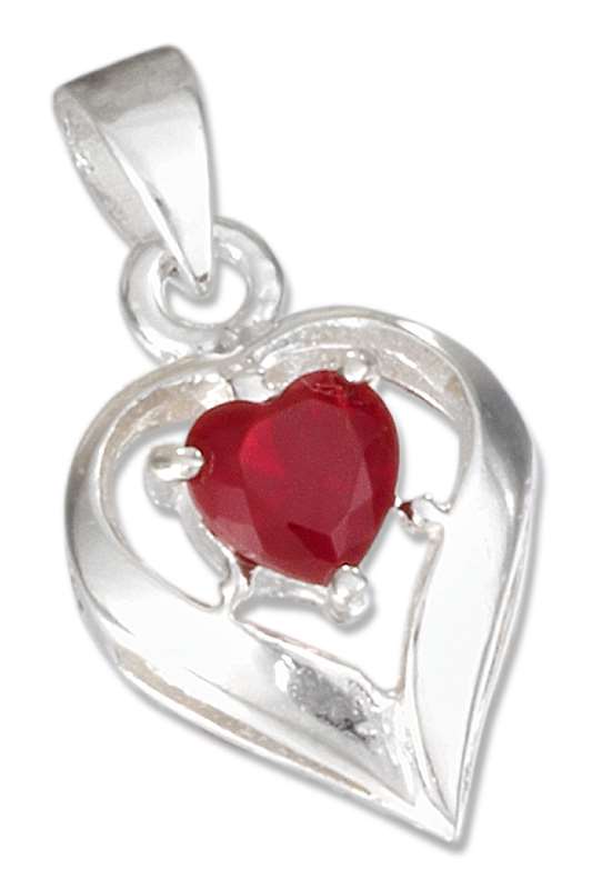 July Birthstone Heart Pendant July Birthstone Heart Pendant