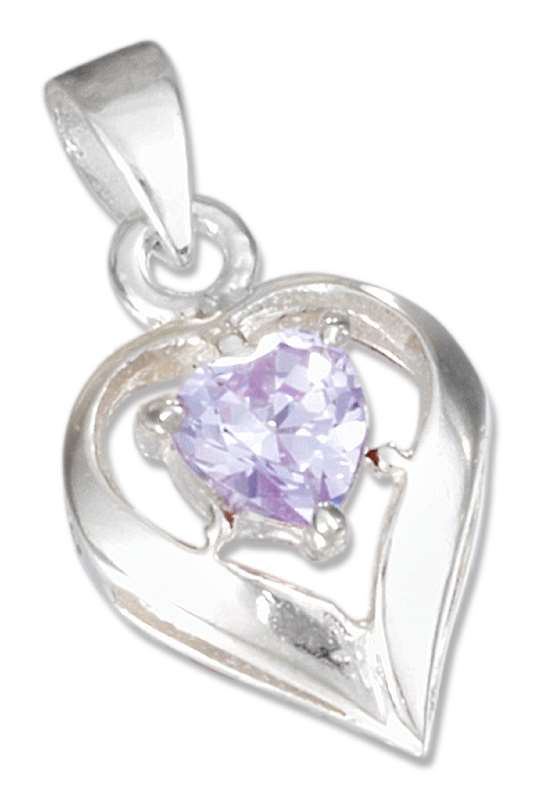 June Birthstone Heart Pendant June Birthstone Heart Pendant