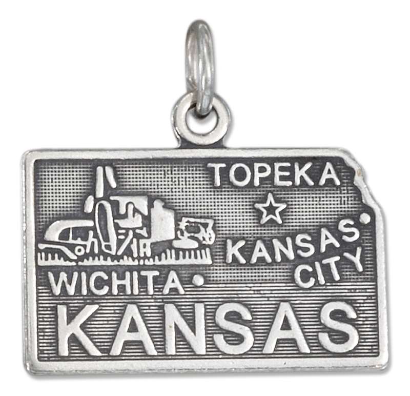 KANSAS State Pendant Charm - Click Image to Close