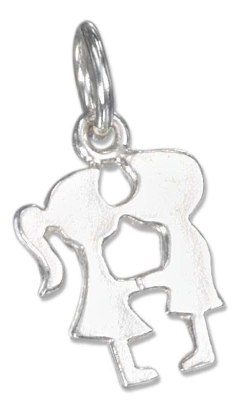 Kissing Boy Girl Silhouette Charm Kissing Boy Girl Silhouette Charm