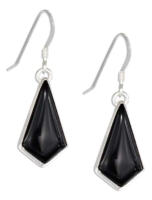 Black Onyx Earrings on Earrings On French Wires  Approximately 1  Long   Black Onyx Earrings