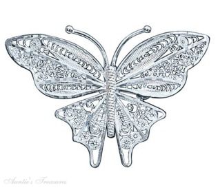 Filigree Butterfly Brooch Pin