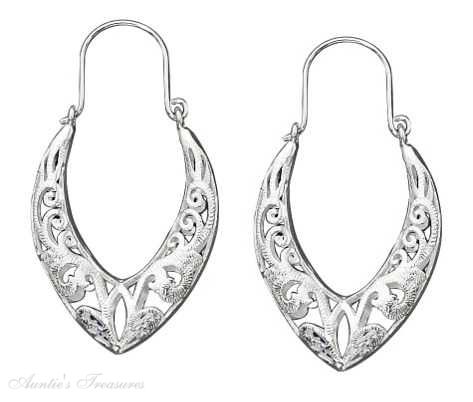 Filigree Pointed Hoop Earrings Filigree Pointed Hoop Earrings