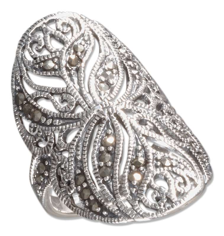 Filigree Marcasite Cocktail Ring Filigree Marcasite Cocktail Ring