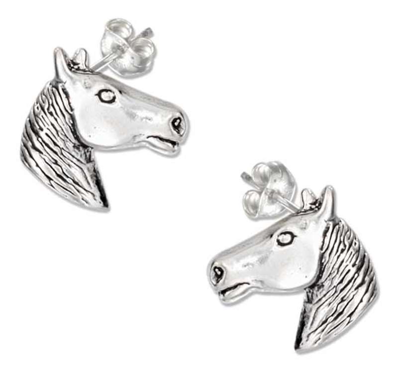 Medium Horse Head Post Earrings Medium Horse Head Post Earrings