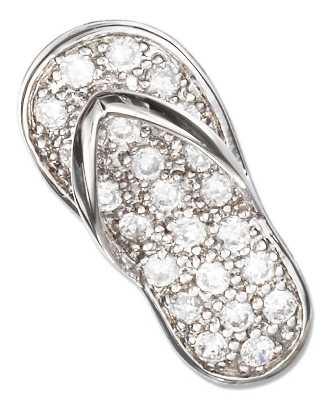 Pave Cubic Zirconia Flip Flop Sandal Charm