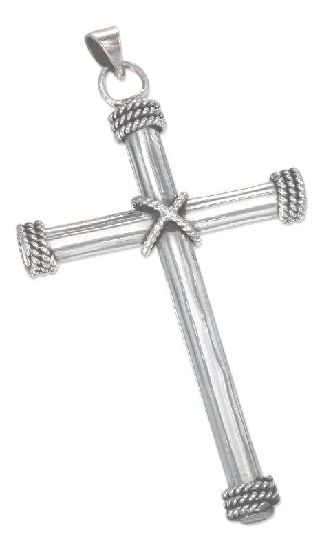 Roped Christian Religious Cross Pendant Roped Christian Religious Cross Pendant