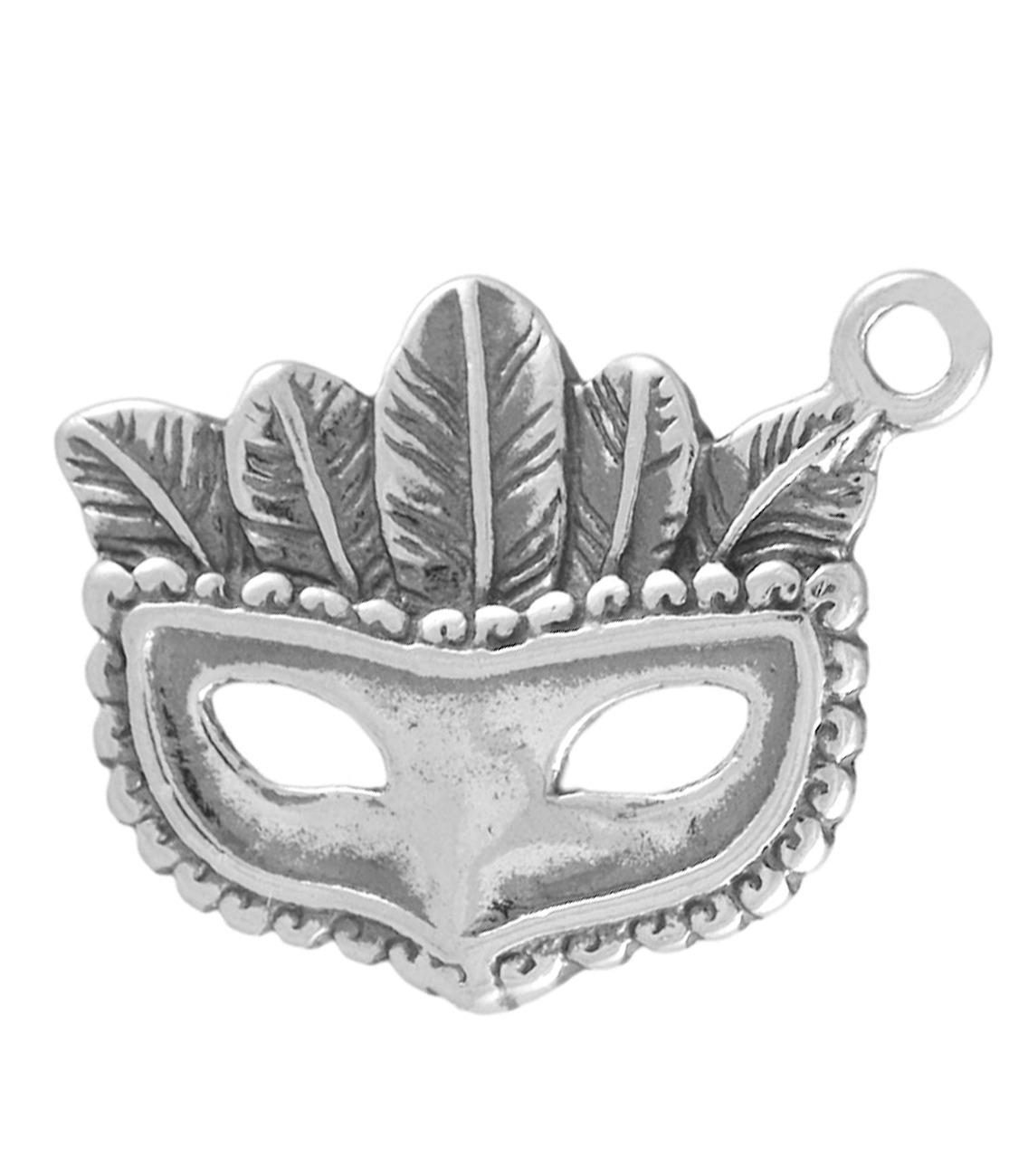 Top Feathered Head Costume Ball Or Mardi Gras Mask Charm Top Feathered Head Costume Ball Or Mardi Gras Mask Charm
