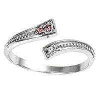 Lavendar Clear Cubic Zirconia Spoon Style Bypass Wrap Toe Ring Lavendar Clear Cubic Zirconia Spoon Style Bypass Wrap Toe Ring