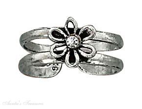 Crystal Daisy Toe Ring - Click Image to Close