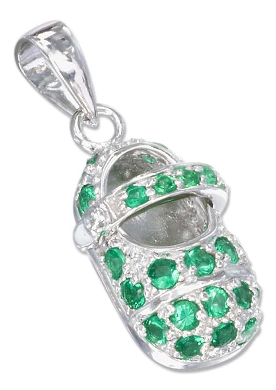 May Large Cubic Zirconia Birthstone Baby Bootie Charm