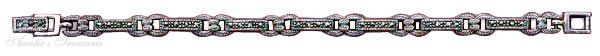Marcasite Bar Interlocked Loops Link Bracelet