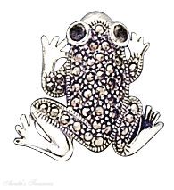 Green Cubic Zirconia Eyes Marcasite Frog Animal Pin Brooch Green Cubic Zirconia Eyes Marcasite Frog Animal Pin Brooch