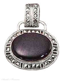 Marcasite Oval Black Onyx Pendant Marcasite Oval Black Onyx Pendant