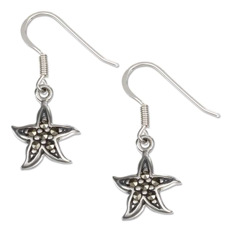 Marcasite Starfish Dangle Earrings Marcasite Starfish Dangle Earrings