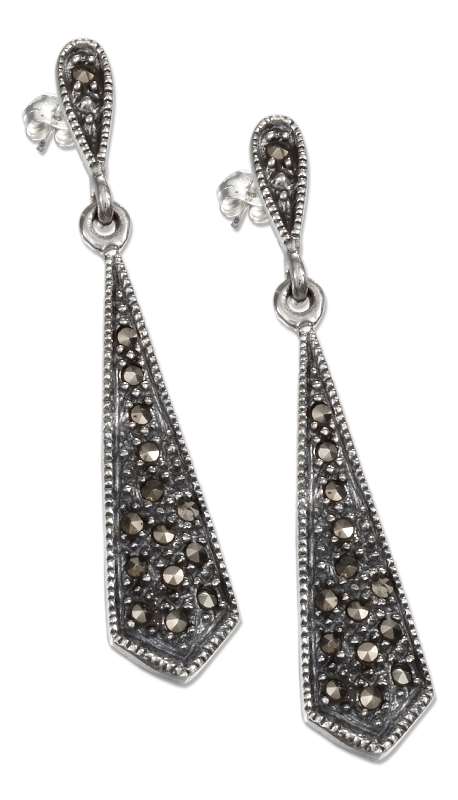 Marcasite Upside Down Teardrop Post Earrings Marcasite Upside Down Teardrop Post Earrings