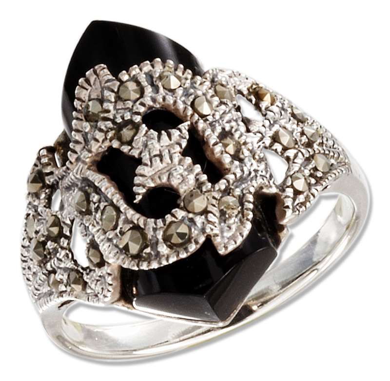Black Onyx Marcasite Ring Black Onyx Marcasite Ring