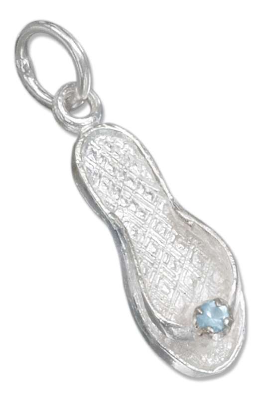 March Birthstone Flip Flop Charm March Birthstone Flip Flop Charm