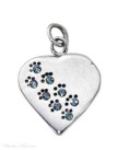 Birthstone Paw Print Heart Charms Birthstone Paw Print Heart Charms