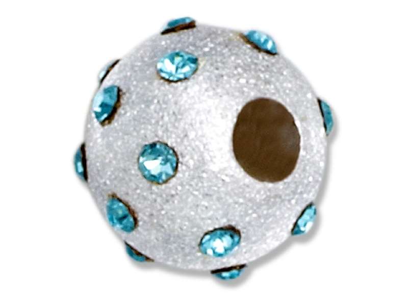 March Birthstone Spacer Bead Slide Pendant