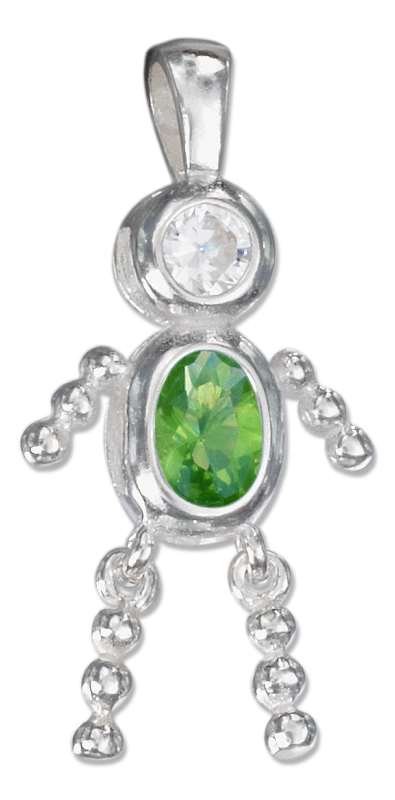 May Birthstone Brat Child Baby Boy Charm Pendant