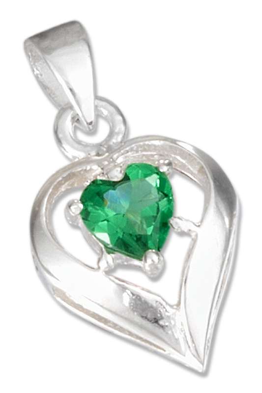 May Birthstone Heart Pendant