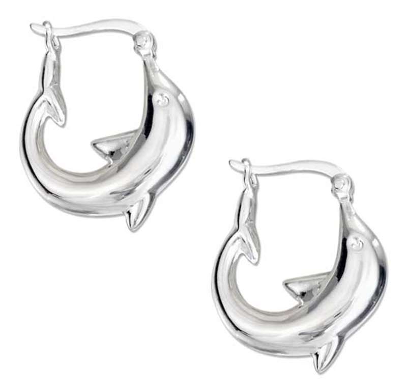 Curved Dolphin Hoop Earrings Curved Dolphin Hoop Earrings