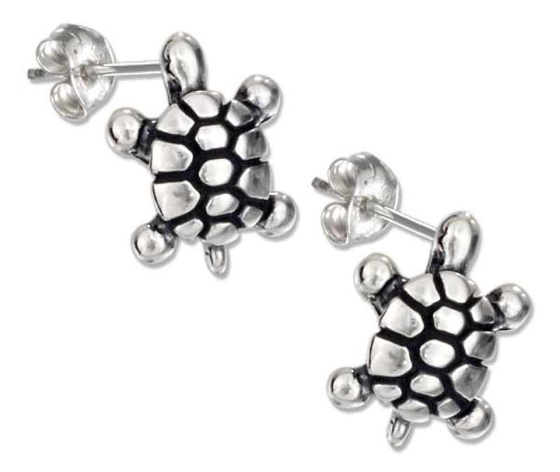 Silver Turtle Post Earrings Silver Turtle Post Earrings