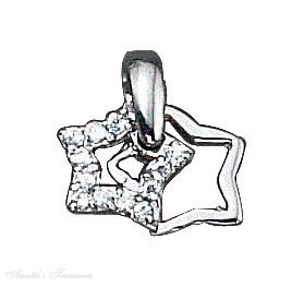 Moveable Cubic Zirconia Open Star Moveable Open Star Charm