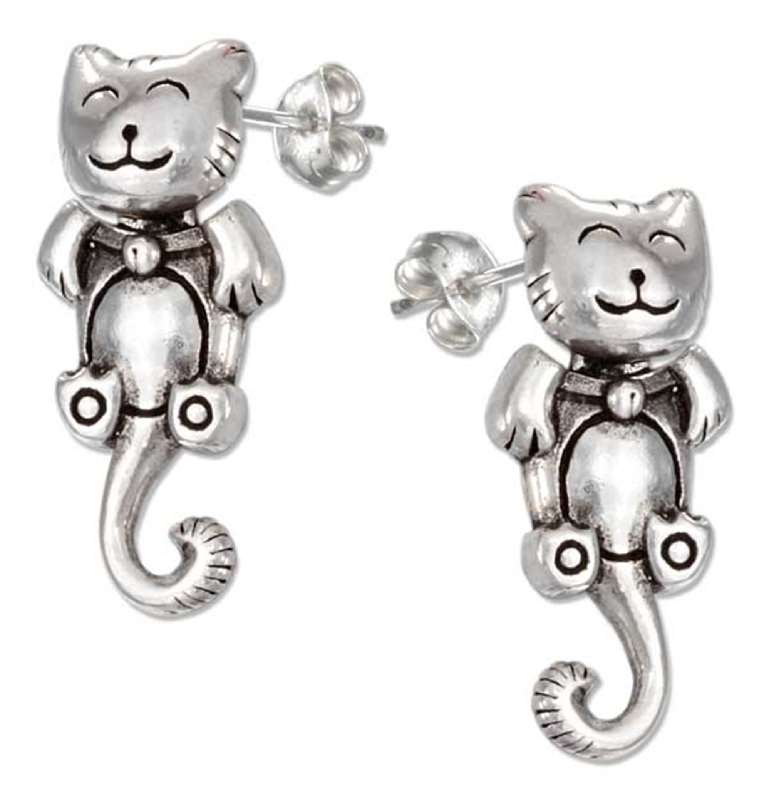 Moveable Happy Cat Post Earrings Moveable Happy Cat Post Earrings