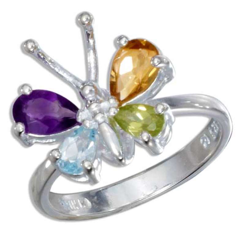 Multiple Stone Butterfly Ring Multiple Stone Butterfly Ring