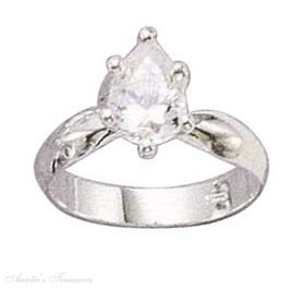 Narrow Band Pear Cubic Zirconia Ring Narrow Band Pear Cubic Zirconia Ring
