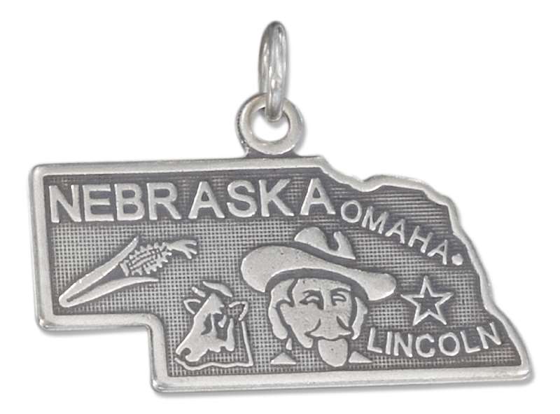 NEBRASKA State Pendant Charm - Click Image to Close