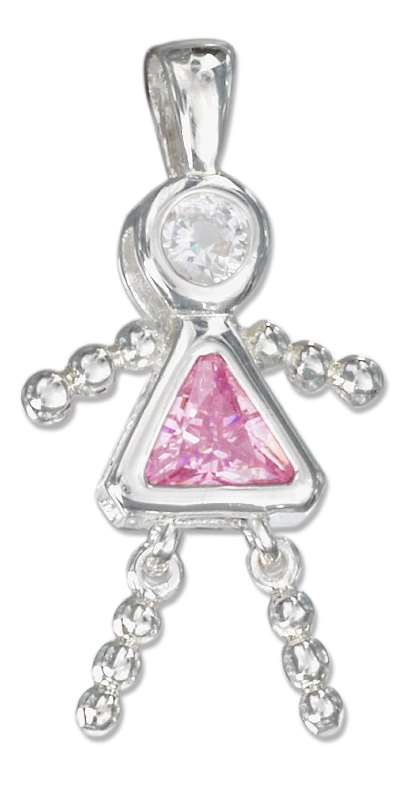 October Birthstone Brat Child Baby Girl Charm Pendant