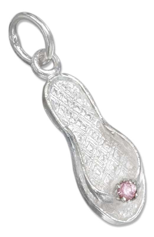 October Birthstone Flip Flop Charm October Birthstone Flip Flop Charm