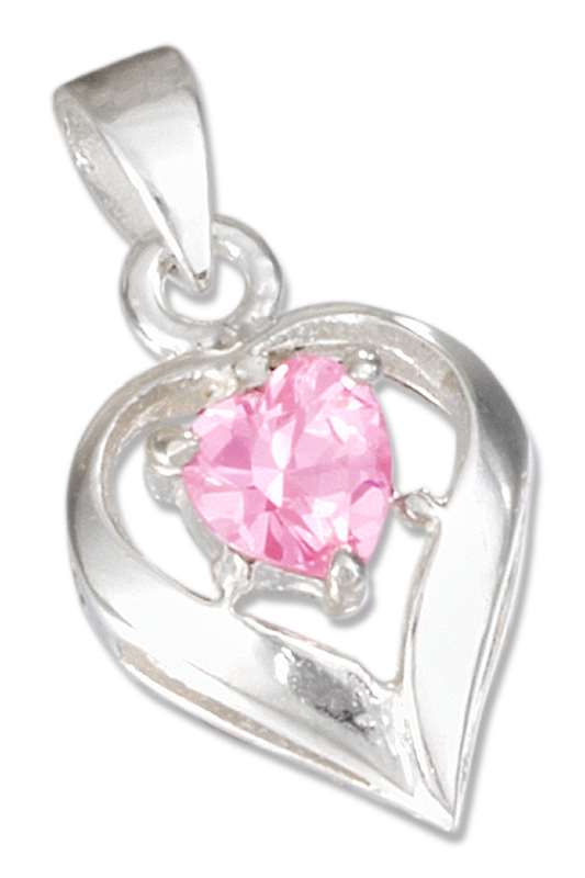 October Birthstone Heart Pendant