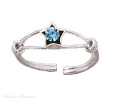 Blue Crystal Star Toe Ring
