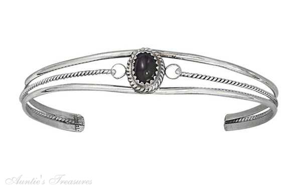 Open Black Cuff Bracelet Twist Wire