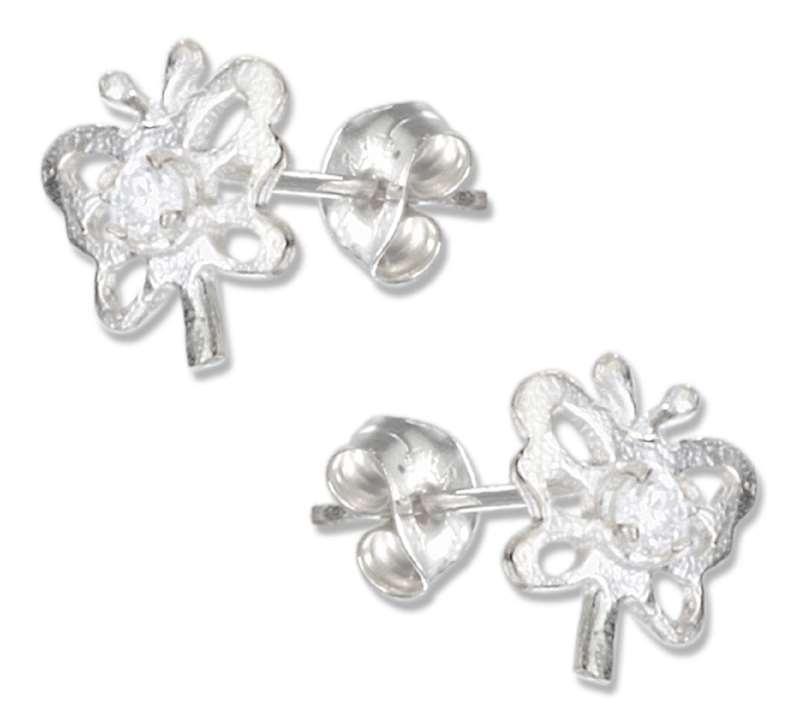 Open Butterfly Cubic Zirconia Post Earrings Open Butterfly Cubic Zirconia Post Earrings