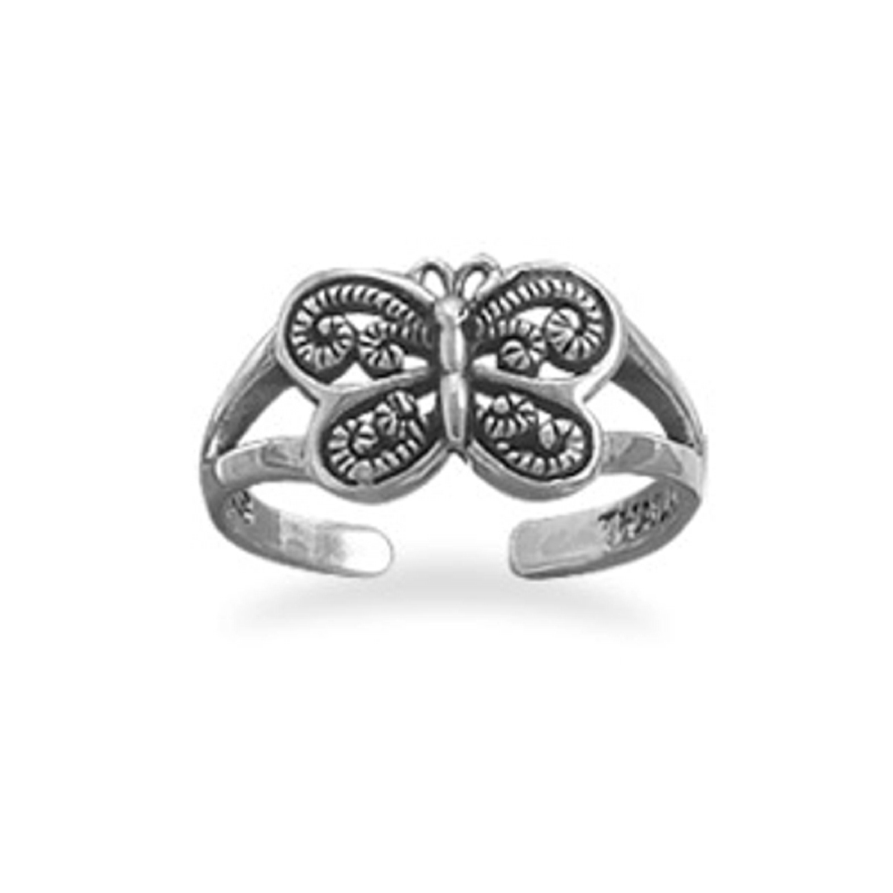 Open Cut Butterfly Adjustable Toe Ring Open Cut Butterfly Adjustable Toe Ring