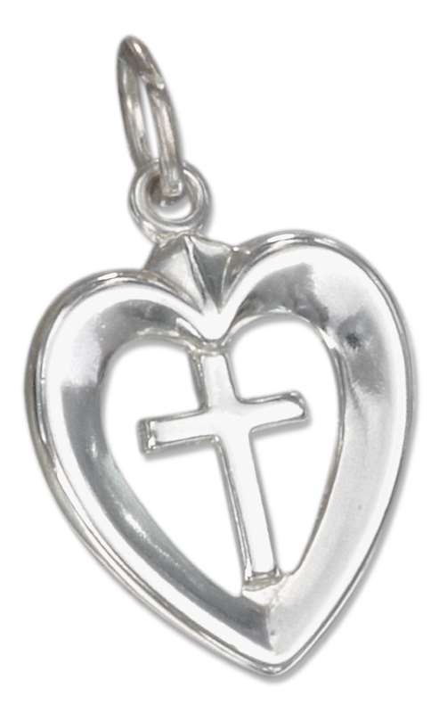 Open Heart Center Christian Religious Cross Charm Open Heart Center Christian Religious Cross Charm