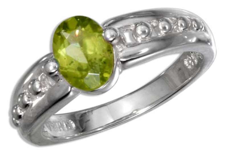 Genuine Peridot Solitaire Ring Genuine Peridot Solitaire Ring