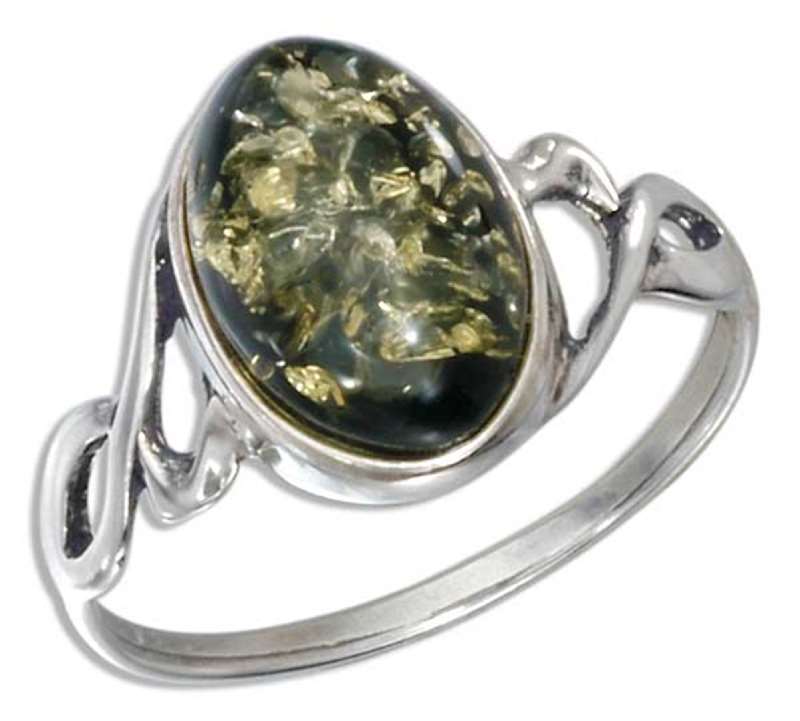 Green Amber Loops Ring Green Amber Loops Ring