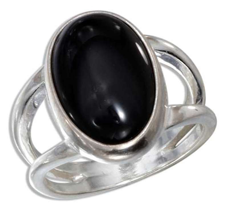Black Onyx Split Shank Ring Black Onyx Split Shank Ring