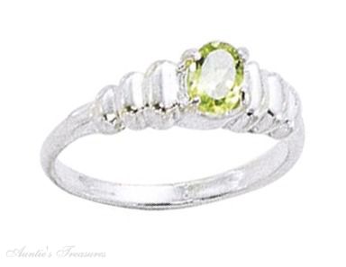 Oval Peridot Solitaire Ring