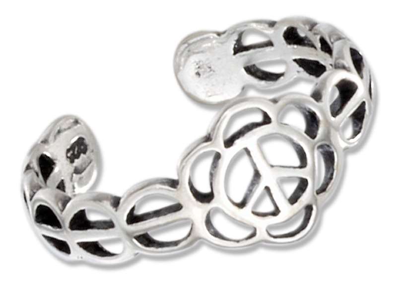 Peace Sign Symbol Flower Adjustable Toe Ring Peace Sign Symbol Flower Adjustable Toe Ring