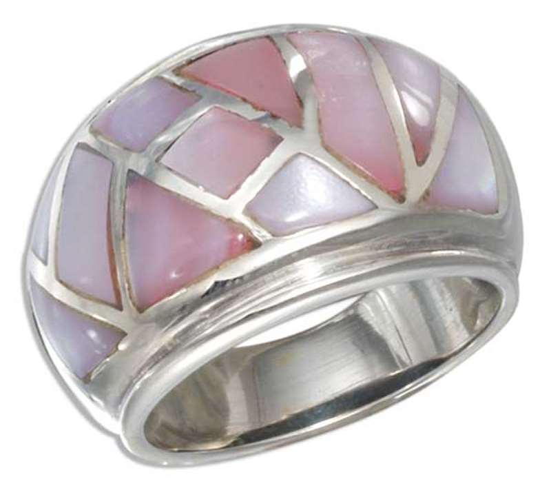 Pink Mother of Pearl Mosaic Cocktail Ring Pink Mother of Pearl Mosaic Cocktail Ring